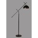 Industrial Floor Lamp, Black & Chrome, 180 cm | Metal Body, E27 Socket, Modern Scandinavian Design