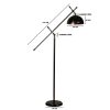 Industrial Floor Lamp, Black & Chrome, 180 cm | Metal Body, E27 Socket, Modern Scandinavian Design