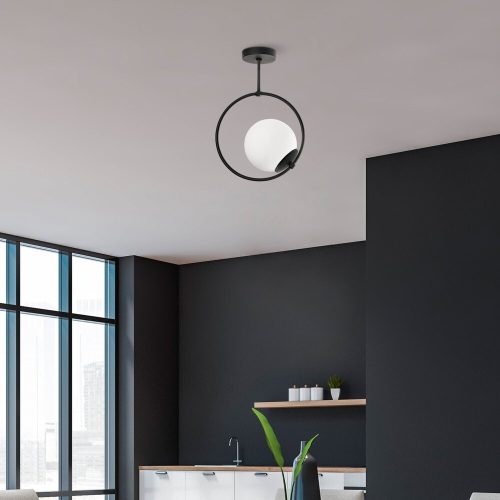 Elegant Black Metal Chandelier, 39 cm Height | E27 Socket
