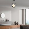 Elegant Black Metal Chandelier, 39 cm Height | E27 Socket