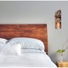 Handmade Rustic Wall Lamp, Brown & Gold, 18x30 cm | 100% FIR Tree, Jute Rope, Elegant Modern Design