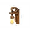 Handmade Rustic Wall Lamp, Brown & Gold, 18x30 cm | 100% FIR Tree, Jute Rope, Elegant Modern Design