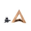Handmade LED Table Lamp, Brown, 22x22x21 cm | Solid Spruce, Rustic Design, 100-240V Adapter, IP20