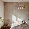 Rustic Wooden Chandelier, 60 cm, 3 x E27, Modern Design