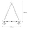 Rustic Wooden Chandelier, 60 cm, 3 x E27, Modern Design