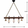 Handmade Walnut Chandelier, Solid Pine, 10x60x70 cm | 3x E27 Max 40W, Rustic Modern Design, IP20