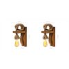 Handmade Wall Lamp Set (2 Pieces), Brown & Gold, 18 x 30 x 10 cm | 100% Spruce Wood, Jute Rope, Rustic Modern Design | Bulbs Not Included, E27 Socket
