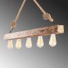 Rustic Wooden Chandelier, 100x7cm, 5xE27, Modern Design
