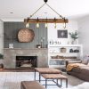 Handmade Walnut Chandelier, Solid Pine, 100x16x72 cm | 5 E27 Socket | Modern Rustic Design