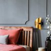 Opviq, 536NTD2118, Glam Black & Gold Wall Lamp, Metal Body, 30 cm | E27, IP20