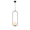 Modern Black & White Chandelier, Iron Body, 146 cm