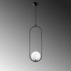 Modern Black & White Chandelier, Iron Body, 146 cm