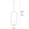 Modern Black & White Chandelier, Iron Body, 146 cm