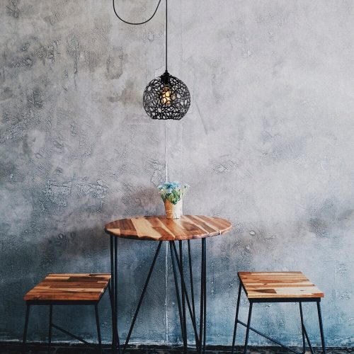Modern Black Chandelier, Iron Body, Adjustable Height