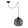 Modern Black Chandelier, Iron Body, Adjustable Height