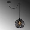 Modern Black Chandelier, Iron Body, Adjustable Height