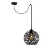 Modern Black Chandelier, Iron Body, Adjustable Height