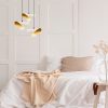 Modern White & Gold Chandelier, 45 cm, 3 x E27 Socket