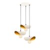 Modern White & Gold Chandelier, 45 cm, 3 x E27 Socket