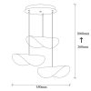 Modern White & Gold Chandelier, 45 cm, 3 x E27 Socket