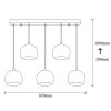 Vintage Glam Chandelier, Iron Body, 85x15cm, 108cm Height