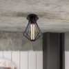 Industrial Black Chandelier, 18cm, E27 Socket, 40W Max