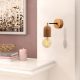Rustic Wooden Wall Lamp, 20 cm Height, E27 Socket