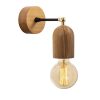 Rustic Wooden Wall Lamp, 20 cm Height, E27 Socket