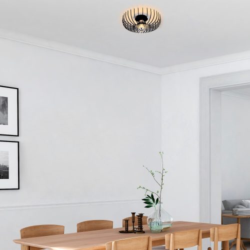 Modern Black Chandelier, Metal Body, 36 cm Diameter | E27 Socket, Elegant Design for Home Decor