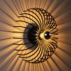 Modern Black Wall Lamp, Metal Body, 12 cm Diameter
