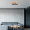 Modern Black Chandelier, Metal Body, 56 cm Diameter