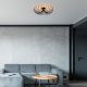 Modern Black Chandelier, Metal Body, 56 cm Diameter