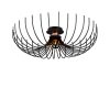 Modern Black Chandelier, Metal Body, 56 cm Diameter