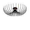 Modern Black Chandelier, Metal Body, 56 cm Diameter