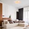 Modern White Chandelier, Metal Body, 56 cm Diameter