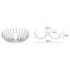 Modern White Chandelier, Metal Body, 56 cm Diameter