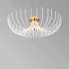 Modern White Chandelier, Metal Body, 56 cm Diameter