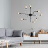 Modern Black Chandelier, 140 cm, Metal Body, E27