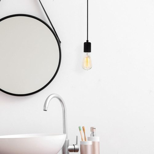 Industrial Black Chandelier, Adjustable Height, 102 cm