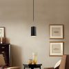 Scandinavian Chandelier, Black & Nickel, 124 cm Height