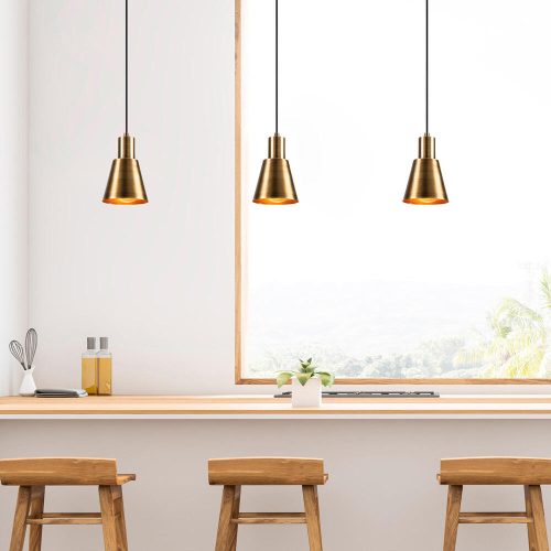 Modern Gold & Black Chandelier, Adjustable Height, 14cm