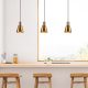 Modern Gold & Black Chandelier, Adjustable Height, 14cm