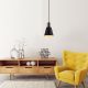 Scandinavian Chandelier, Black & Nickel, 14cm Diameter