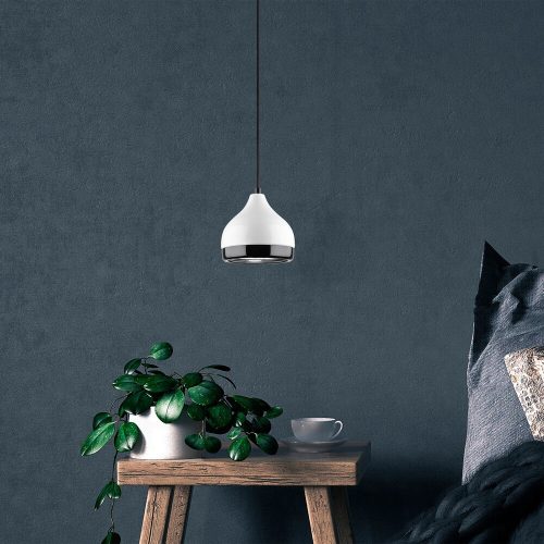 Modern White Chandelier, Adjustable Height, 17 cm