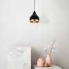 Modern Black & Copper Chandelier, Adjustable Height, 15cm