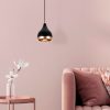Modern Black & Copper Chandelier, Adjustable Height, 15cm