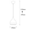Modern Black & Copper Chandelier, Adjustable Height, 15cm