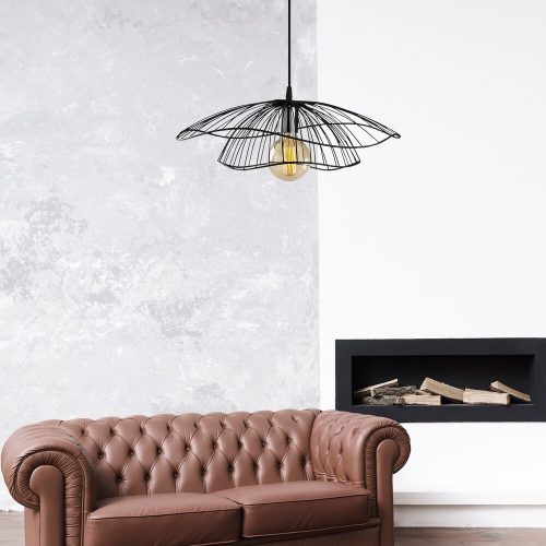 Modern Black Chandelier, 50 cm, Adjustable Height, IP20