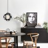 Elegant Modern Chandelier, Black & Nickel, 121 cm Height