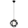 Elegant Modern Chandelier, Black & Nickel, 121 cm Height